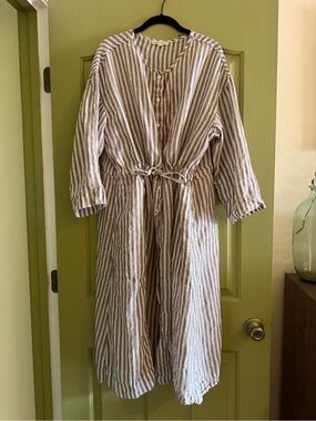 Cardamom dress in sand stripe MAWIA